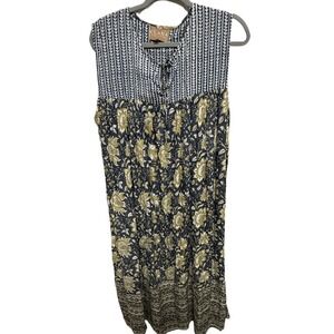 Clara the Label Boho Floral Midi Dress Size Medium Lightweight Effortlessly Chic